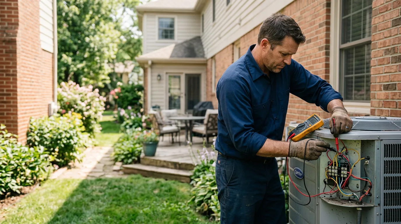 HVAC technician working near Mounds, OK